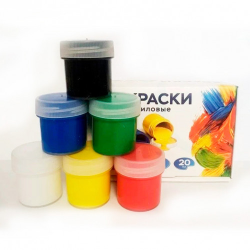 Краски акриловые 6 цветов /6*20мл/ РДК/ст.24/ НФ-00005135