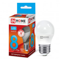 Лампа светодиодная LED-ШАР-VC 8Вт 230В Е27 3000К 760Лм IN HOME, арт. 4690612020563