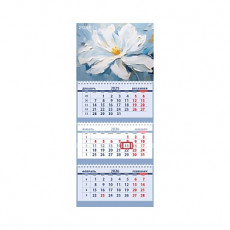 Календарь квартальный на 2026 г White flower