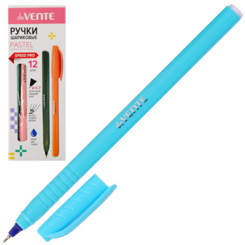 Ручка шариковая "deVENTE. Triolino Pastel" серия Speed Pro, d=0,7 мм, ультра гладкое письмо, чернила на масляной основе, игольчатый пишущий узел, пастельный трехгранный корпус, рифлёная грип-зона, сменный стержень