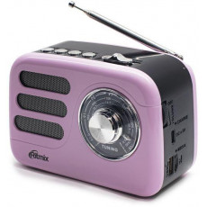 Радиоприемник трёхдиапазонный RITMIX RPR-033 PINK, Bluetooth v.5.3, USB флэш/microSD, MP3, вход USB Радиоприемник трёхдиапазонный RITMIX RPR-033 PINK, Bluetooth v.5.3, USB флэш/microSD, MP3, вход USB
