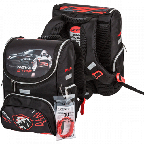 Ранец "deVENTE. Mini. Never Stop" школьный жесткий 35x26x20 см (14 л) вес 800 г, 1 отделение на замк