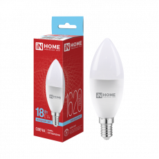Лампа сд LED-СВЕЧА-VC 18Вт 230В E14 6500K 1620Лм IN HOME, арт. 4690612065311