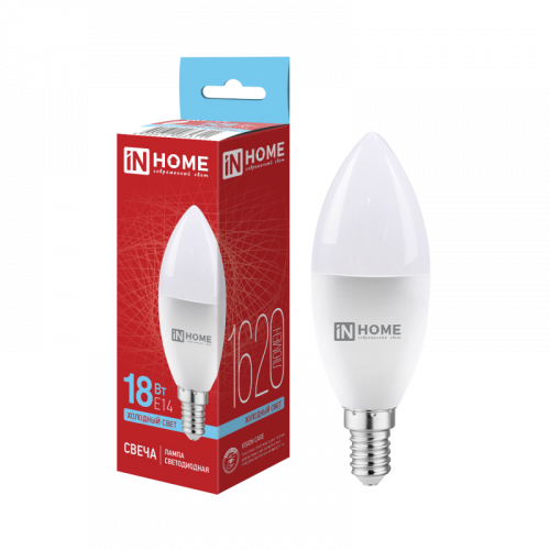 Лампа сд LED-СВЕЧА-VC 18Вт 230В E14 6500K 1620Лм IN HOME, арт. 4690612065311