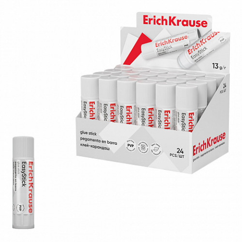 Клей-карандаш ErichKrause® Standard, 13г (в коробке-дисплее по 24 шт.)