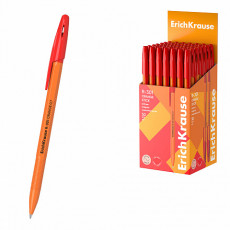Ручка шариковая ErichKrause R-301 Stick Orange 0.7, цвет чернил красный (в коробке по 50 шт.)