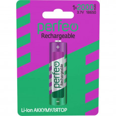 Perfeo аккумулятор Li-Ion 18650 2000mAh/1BL 3.7V