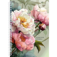Записная книжка А5, 80л. НЕЖНЫЕ ЦВЕТЫ - 22 (ЗК80-3018) на спирали, обл. мелов. картон Записная книжка А5, 80л. НЕЖНЫЕ ЦВЕТЫ - 22 (ЗК80-3018) на спирали, обл. мелов. картон