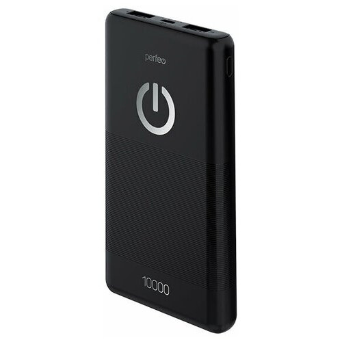 Perfeo Powerbank 10000 mah + Micro usb /In Micro usb /Out USB 1 А, 2.1A/ Black