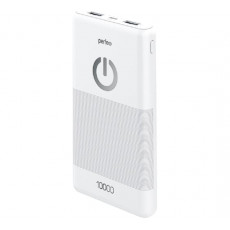 Perfeo Powerbank 10000 mah + In Micro usb+Type-C /Out USB 1 А, 2.1A /White