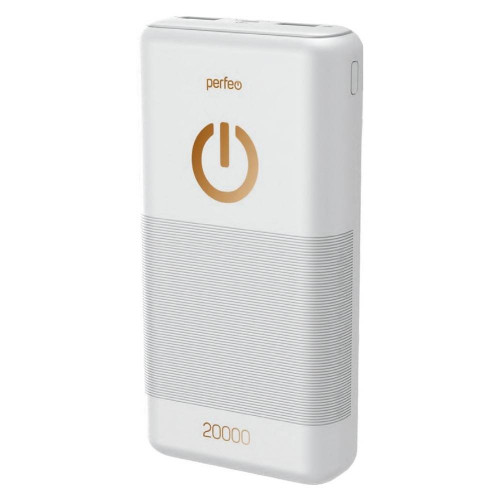 Perfeo Powerbank 20000 mah + In Micro usb+Type-C /Out USB 1 А, 2.1A /White