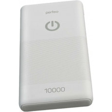 Perfeo Powerbank 10000 mah + Micro usb /In Micro usb /Out USB 1 А, 2.1A/ White