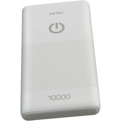 Perfeo Powerbank 10000 mah + Micro usb /In Micro usb /Out USB 1 А, 2.1A/ White