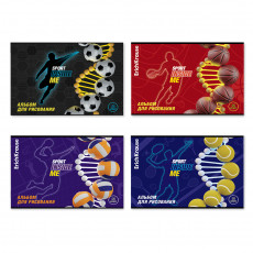 Альбом для рисования на скобе ErichKrause Sport DNA, А4, 12 листов_4MIX-PACK Альбом для рисования на скобе ErichKrause Sport DNA, А4, 12 листов_4MIX-PACK