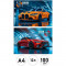 Альбом для рисования А4 12л. КРАСИВЫЕ АВТОМОБИЛИ - 5 (12-7988) скрепка, 2 диз. в сп, мелов. обл,офс