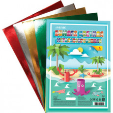 Бумага цветная металлизированная A4 "deVENTE. HOBBY CREATIVE" 80 г/м², 5 цв, 5 л, пластиковый пакет с европодвесом