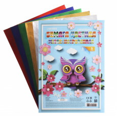 Бумага цветная металлизированная самоклеящаяся A4 "deVENTE. HOBBY CREATIVE" 80 г/м², 5 цв, 5 л, пластиковый пакет с европодвесом