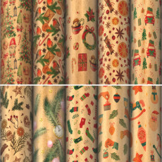 Бумага упаковочная новогодняя Christmas Kraft 70*100см, 10 дизайнов ассорти, ЗОЛОТАЯ СКАЗКА, 592053 Бумага упаковочная новогодняя Christmas Kraft 70*100см, 10 дизайнов ассорти, ЗОЛОТАЯ СКАЗКА, 592053