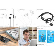 Наушники внутриканальные Borofone BM78 Blue, пластик, микрофон, кнопка ответа, 1.2 м, цвет: серебряный (1/1000)