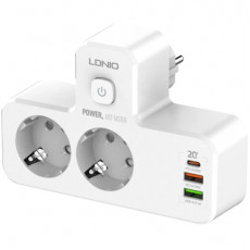 LDNIO SE2337/ Сетевой разветвитель/ 2 розетки + LED Ночник/ 2500W/ 3 USB: QC 3.0+PD 3.0 20W/ White LDNIO SE2337/ Сетевой разветвитель/ 2 розетки + LED Ночник/ 2500W/ 3 USB: QC 3.0+PD 3.0 20W/ White