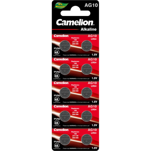 Элемент питания CAMELION AG10 (389A) LR1130 (10/100/3600)
