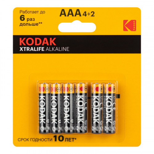 Элемент питания KODAK XTRALIFE LR03 4+2BL (72/288)