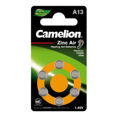 Camelion ZA13 BL-6 Mercury Free (A13-BP6(0%Hg), батарейка для слуховых аппаратов, 1.4 V,280mAh)