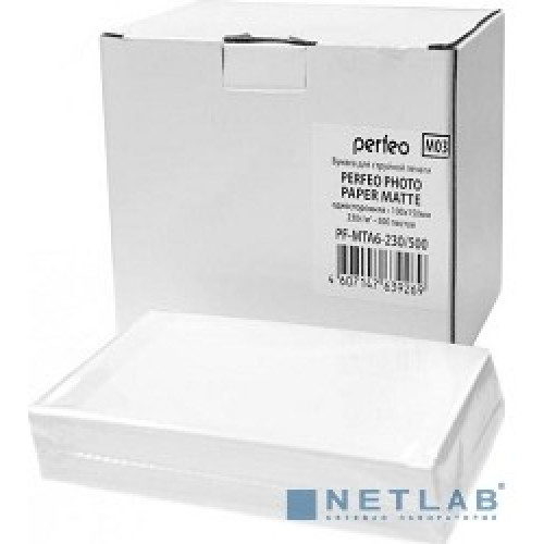 Perfeo фотобумага 10х15 230 г/м2 матовая 500л (PF-MTA6-230/500) (M03)