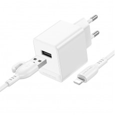 BOROFONE BAS11A/ Сетевое ЗУ + Кабель Type-C 1m/ 1 USB/ Выход: 10.5W/ White BOROFONE BAS11A/ Сетевое ЗУ + Кабель Type-C 1m/ 1 USB/ Выход: 10.5W/ White