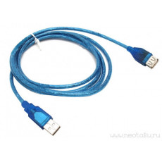 Кабель-удлинитель TELECOM USB2.0 AM-AF, голубая изоляция, 1.8 м. (1/200)
