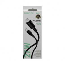 BOROFONE BX111/ PD кабель Type-C-Lightning/ 1m/ 27W/ Нейлон/ Black