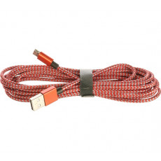 PERFEO Кабель USB A вилка - Micro USB вилка, красно-белый, длина 3 м. (U4804)