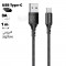Кабель USB - Type-C Borofone BX54, 1.м, 2.4A, нейлон, цвет: черный (1/360)