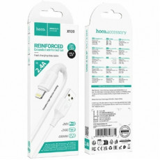 HOCO X120/ USB кабель Lightning/ 1m/ 2,4A/ белый