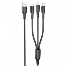 BOROFONE BX71/ USB кабель 3-in-1: Lightning+Micro+Type-C/ 1m/ 2A/ Black BOROFONE BX71/ USB кабель 3-in-1: Lightning+Micro+Type-C/ 1m/ 2A/ Black