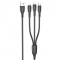 BOROFONE BX71/ USB кабель 3-in-1: Lightning+Micro+Type-C/ 1m/ 2A/ Black