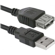 Кабель-удлинитель DEFENDER USB02-06, USB2.0, AM-AF, 1.8 м. PolyBag (1/50/250)