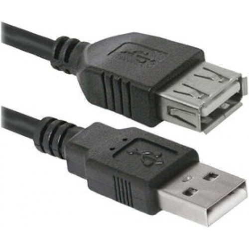 Кабель-удлинитель DEFENDER USB02-06, USB2.0, AM-AF, 1.8 м. PolyBag (1/50/250)