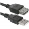 Кабель-удлинитель DEFENDER USB02-06, USB2.0, AM-AF, 1.8 м. PolyBag (1/50/250)