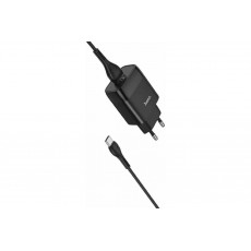 Блок питания сетевой 1 USB HOCO, C72Q, Glorious, 3A, пластик, QC3.0, кабель микро USB, цвет: белый