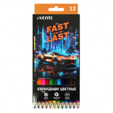 Карандаши цветные "deVENTE. Fast Or Last" 12 цветов, 2М, диаметр грифеля 2,8 мм, шестигранные, в картонной коробке