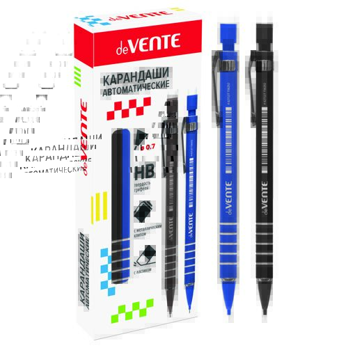 Карандаш автоматический "deVENTE" d=0,7 мм, НВ, корпус с покрытием Soft touch, с металлическим клипо