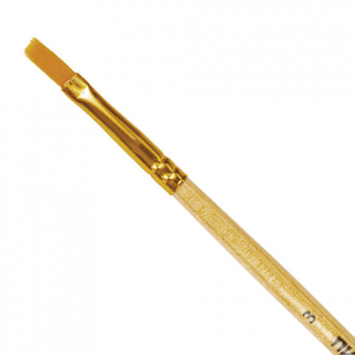 Кисть ПИФАГОР, синтетика, плоская, № 3, 200856