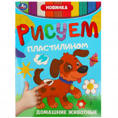 Домашние животные. Рисуем пластилином. 210х285 мм. Скрепка. 8 стр.