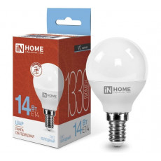Лампа светодиодная LED- ШАР-VC 14Вт 230В E14 6500K 1330Лм IN HOME, арт.4690612047850 Лампа светодиодная LED- ШАР-VC 14Вт 230В E14 6500K 1330Лм IN HOME, арт.4690612047850