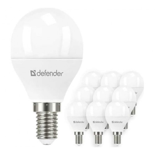 Лампочка светодиодная P45-10W-830-E14 шар, теплый белый, 1 шт. DEFENDER