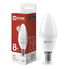 Лампа светодиодная LED-СВЕЧА-VC 8Вт 230В Е14 4000К 760Лм IN HOME, арт. 4690612020433