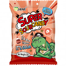 Леденцы кислые Sour Candy 20 г, в пластиковом пакете с подвесом, кола