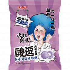 Леденцы кислые Sour Candy EXTRA SOUR 65 г, в пластиковом пакете с подвесом, виноград