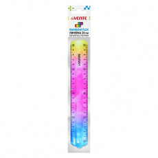 Линейка "deVENTE. Rainbow Flex. School" гибкая 20 см, полупрозрачная радужная, в блистерной упаковке